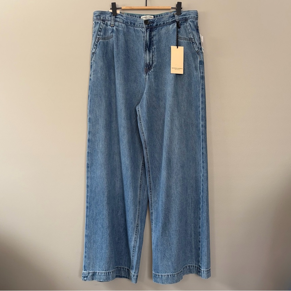 Scotch & Soda Wide Leg Blue Jeans Size 31 Flatiron Baggy Slouchy‎ Relaxed Fit